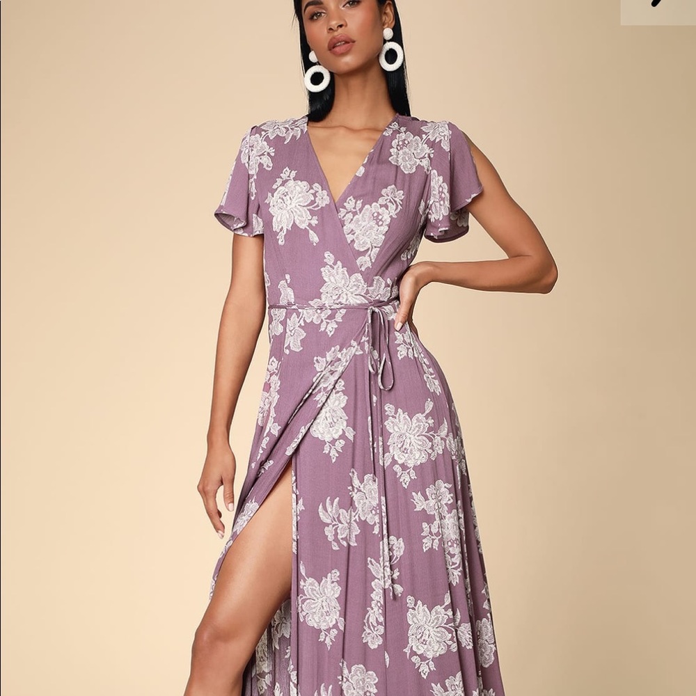 Lulu’s Maxi Wrap Dress in Dusty Marigold